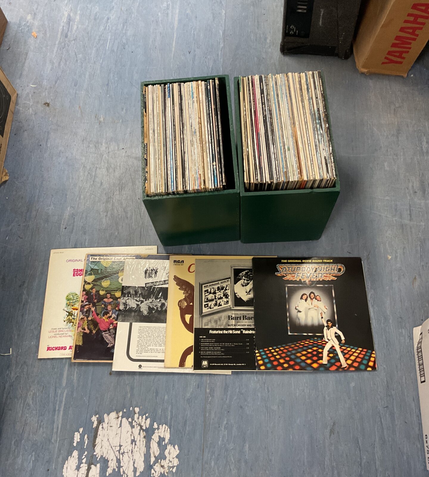 Two boxes of mixed vintage vinyl