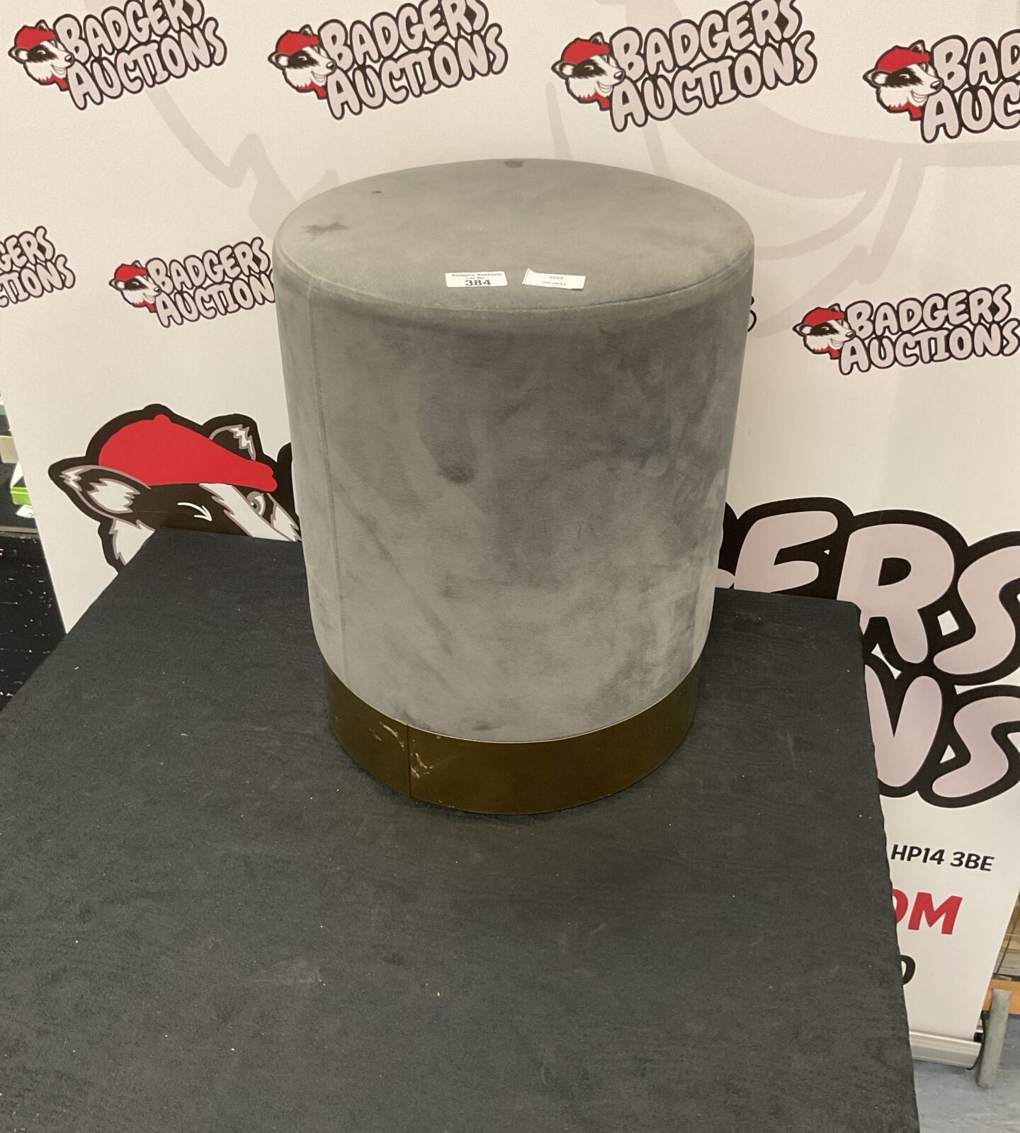 Modern grey fabric stool