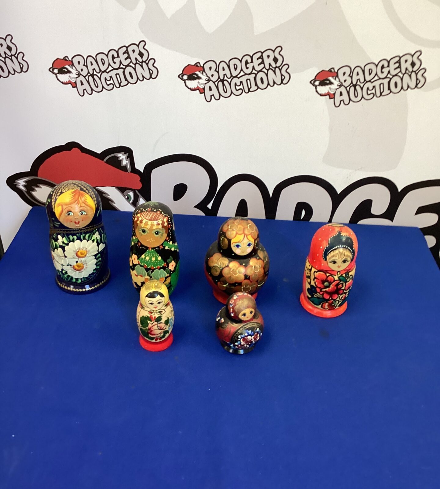 Six sets of Russian Dolls