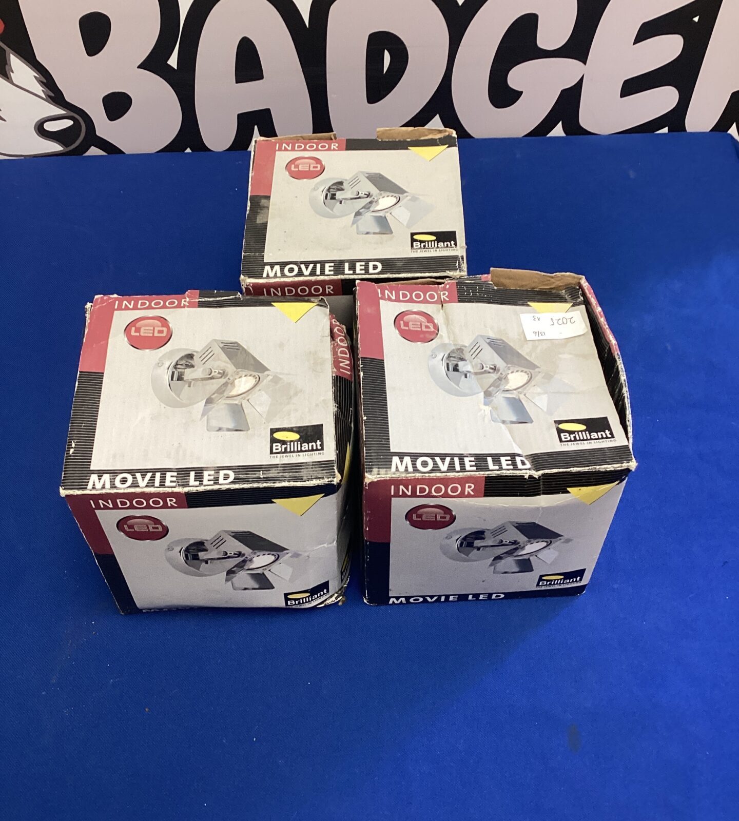 Three indoor movie LED spot lights