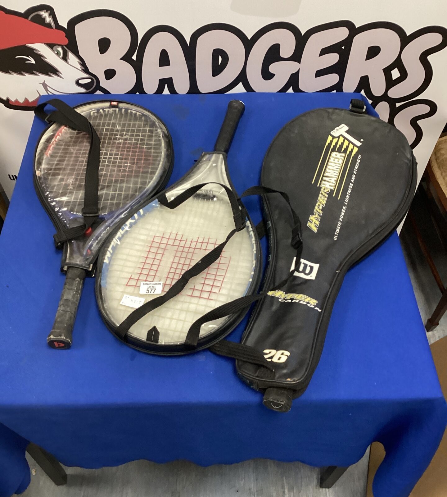 three tennis rackets Inc wilson & donnay