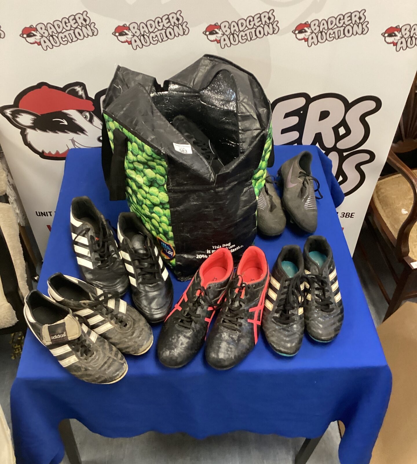 Bag of Assorted football boots inc adidas, nike & asics