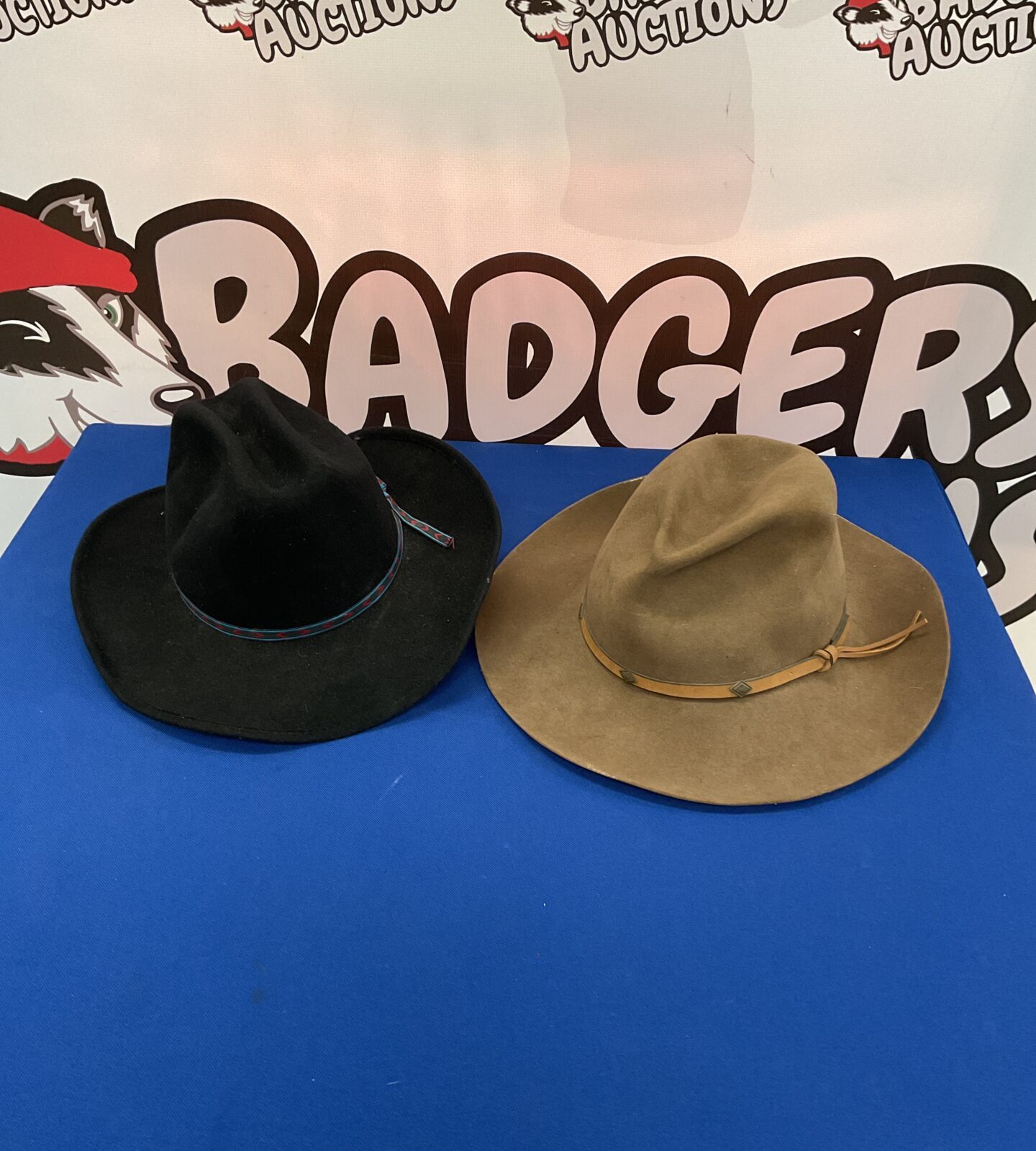 Two Cowboy hats inc beaver brand