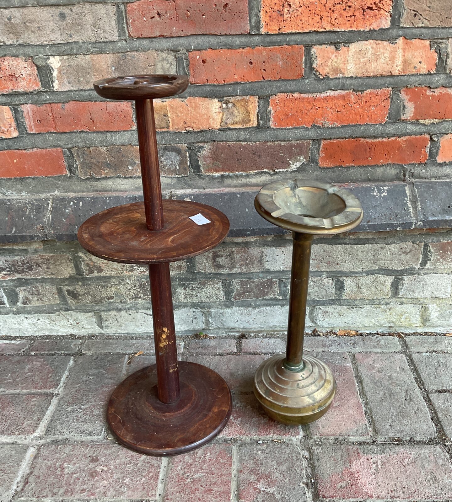 Two vintage gentlemen's club pedestal adhtrays