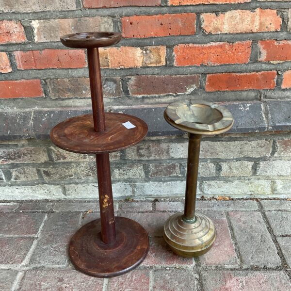 Two vintage gentlemen's club pedestal adhtrays
