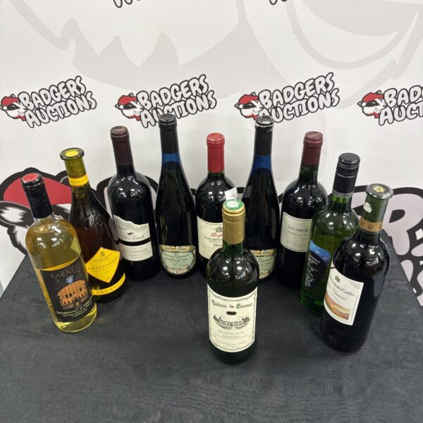Ten bottles of assorted wines