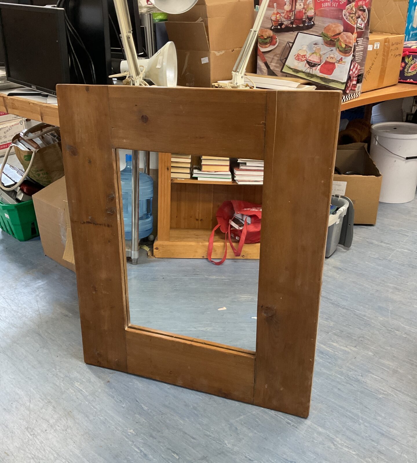 Solid oak framed mirror