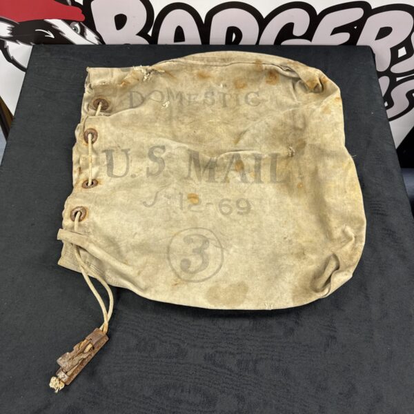 Vintage 1969 dated US mail canvas postage bag