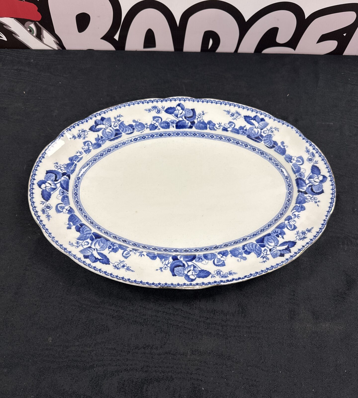 Vintage Veronica blue & white China serving plate
