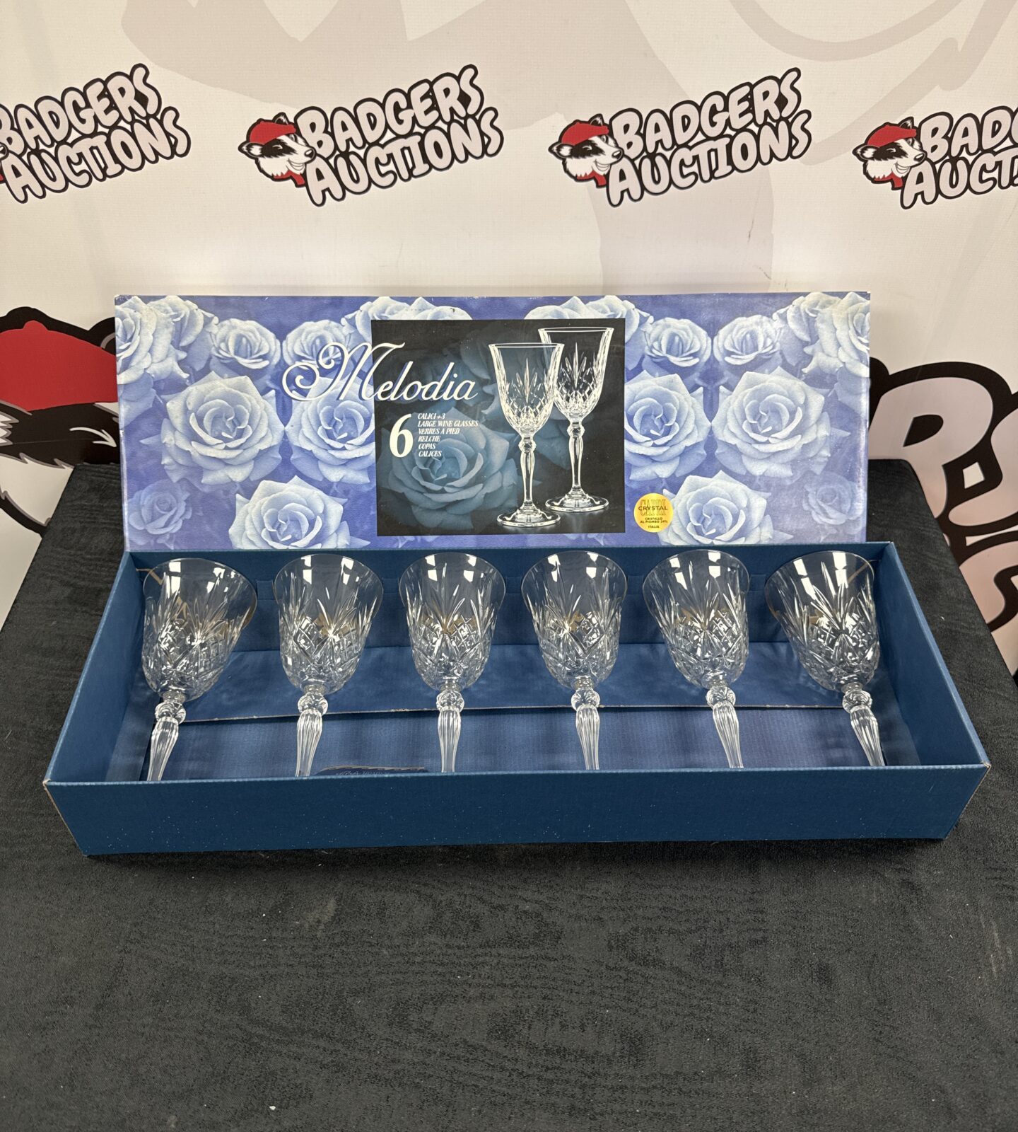 Melodia lead crystal wine glass set