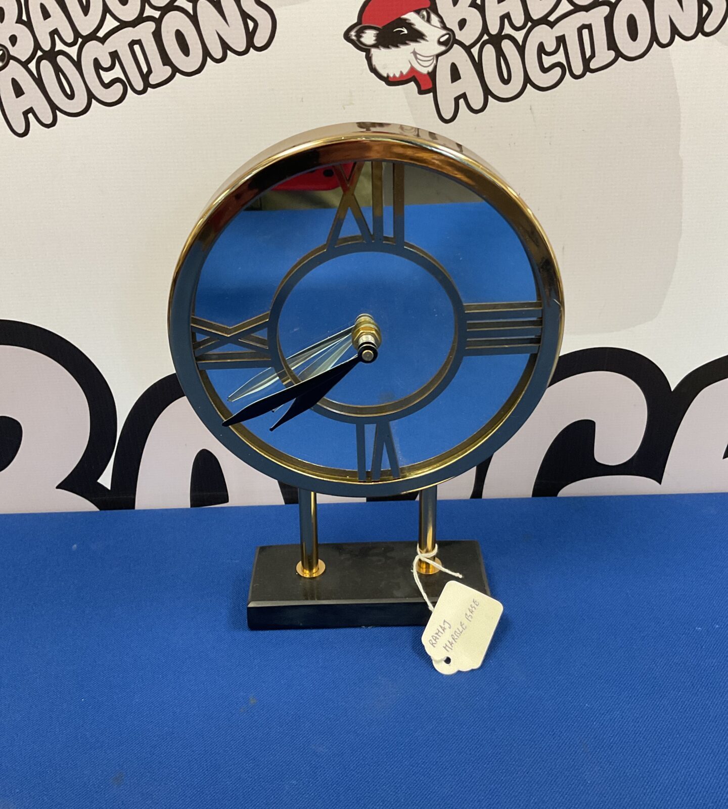 Ramaj marble basebrass piller mantle clock working