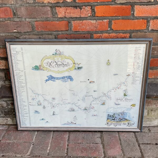 Agulhas begraafplaas van skepe framed sunken ship graveyard map