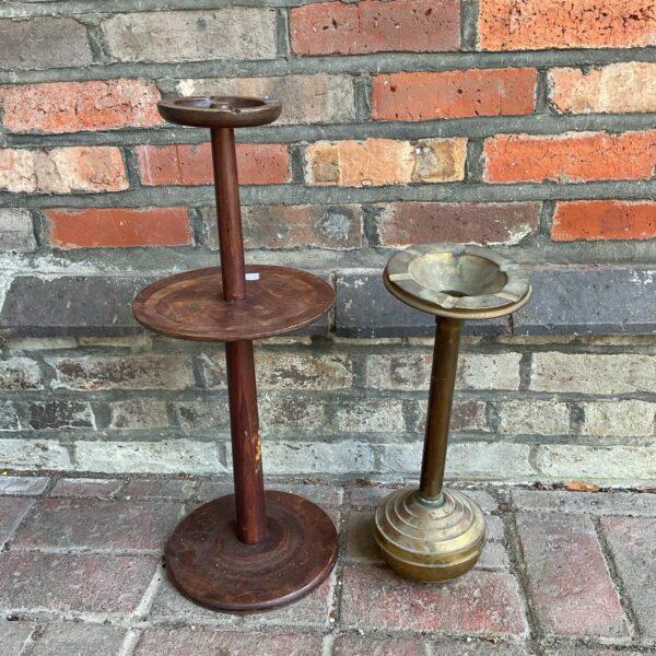Two vintage floor standing gentlemans club ashtrays