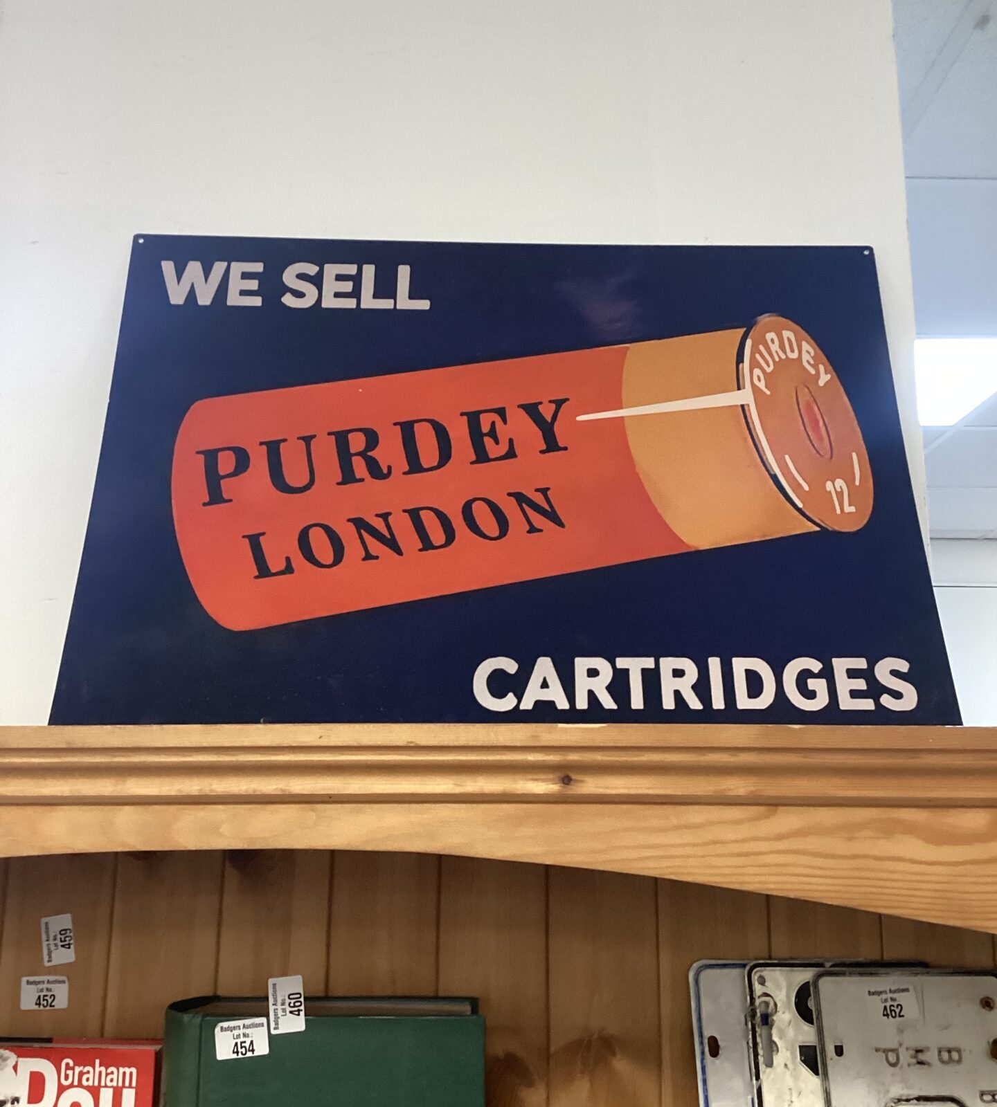 purdey shotgun cartridge sign