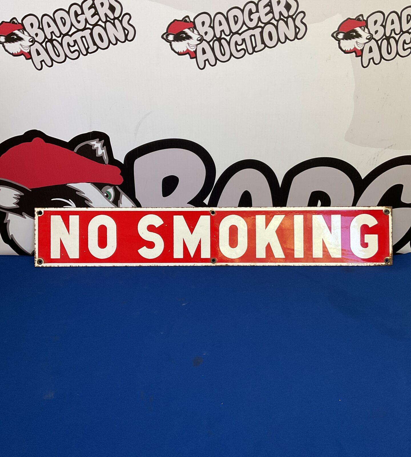 Vintage enamel American Cleveland no smoking sign