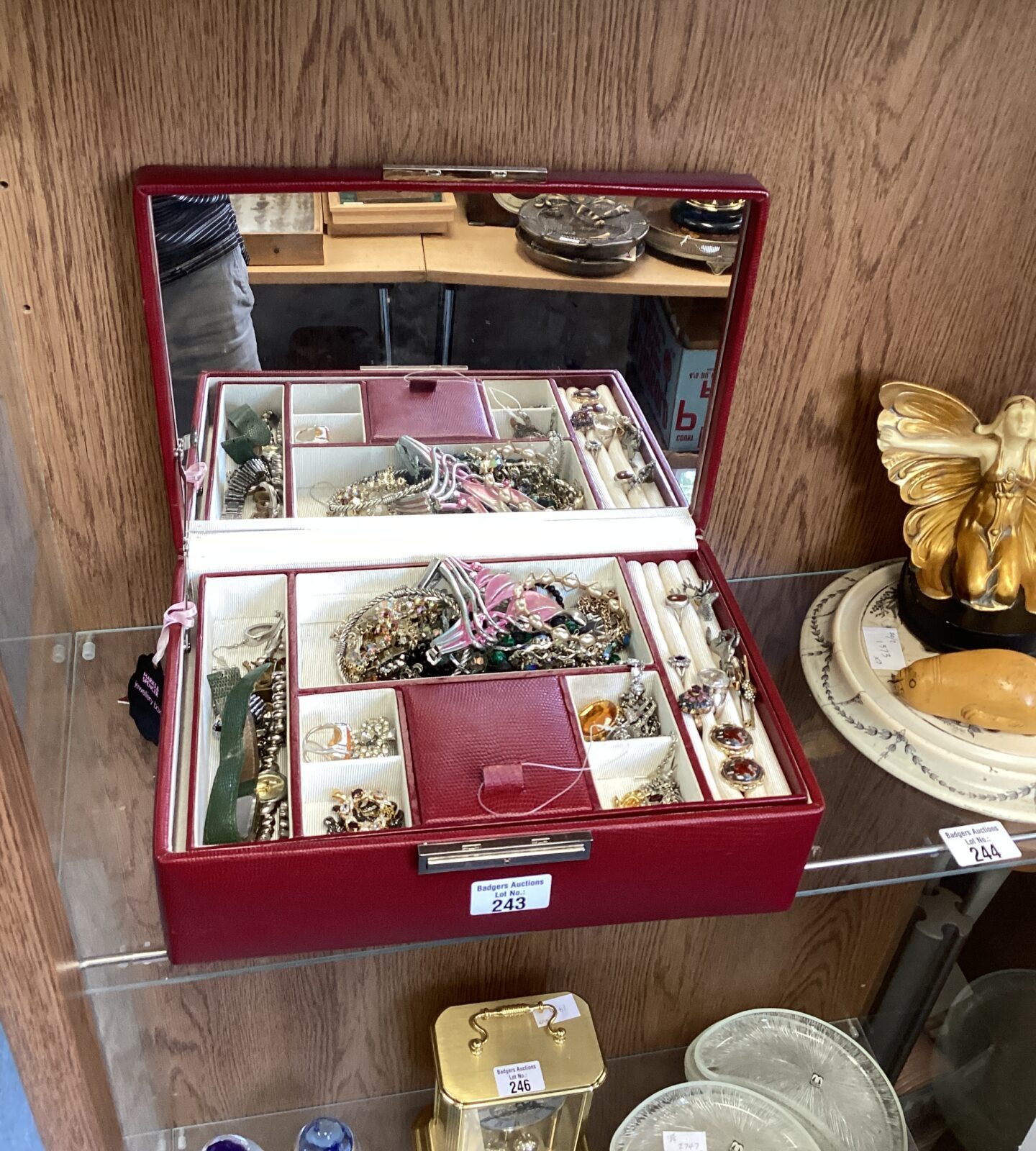 Marks and Spencer Leather Jewellery Box with contents