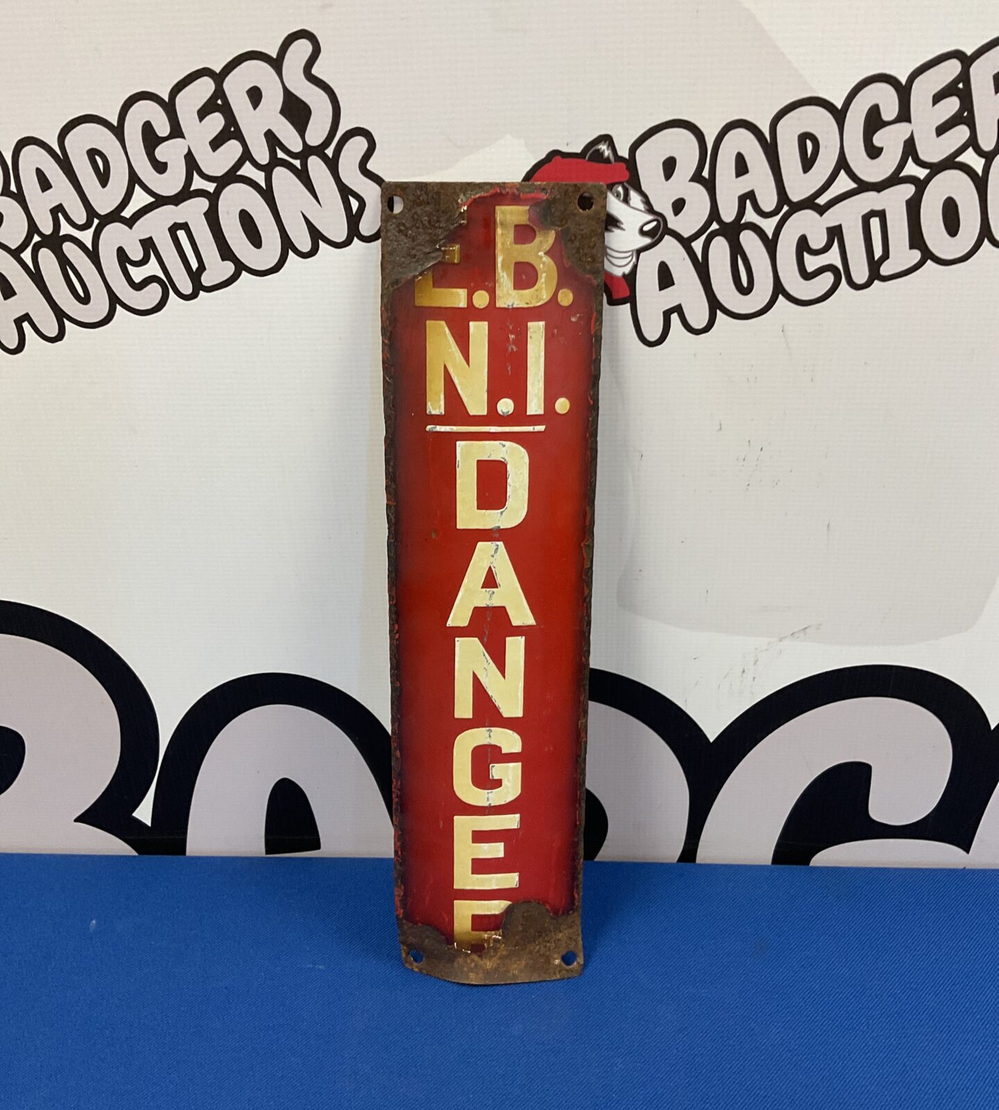 Small vintage northern ireland enamelled electricity danger sign
