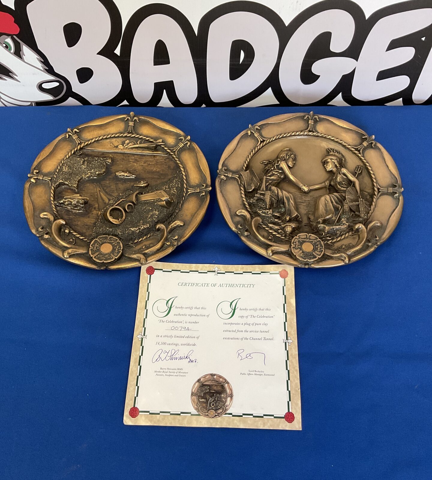 Limited edition channel tunnel wall plaques with certificate