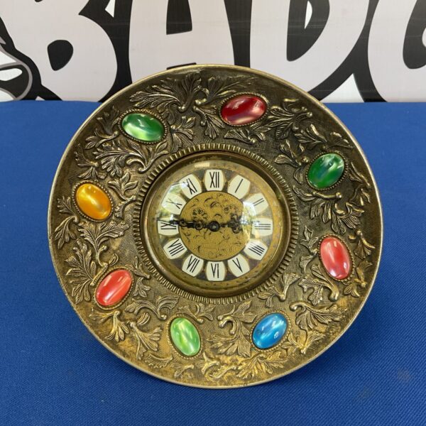 Splendex mechanical metal dish mantle clock