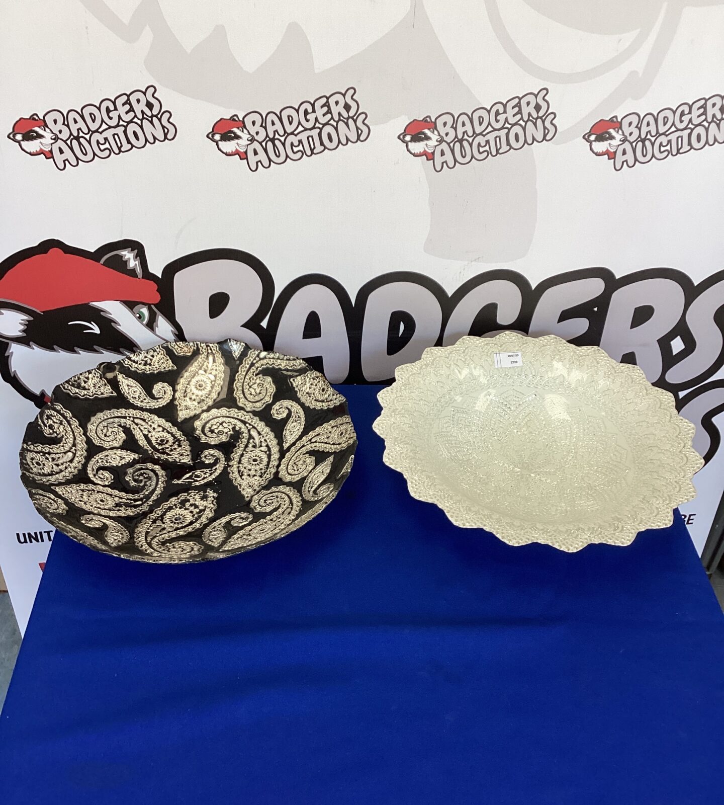 Two large Decorative Glass Dishes