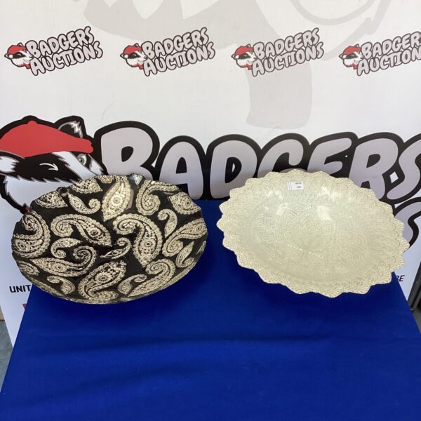 Two large Decorative Glass Dishes