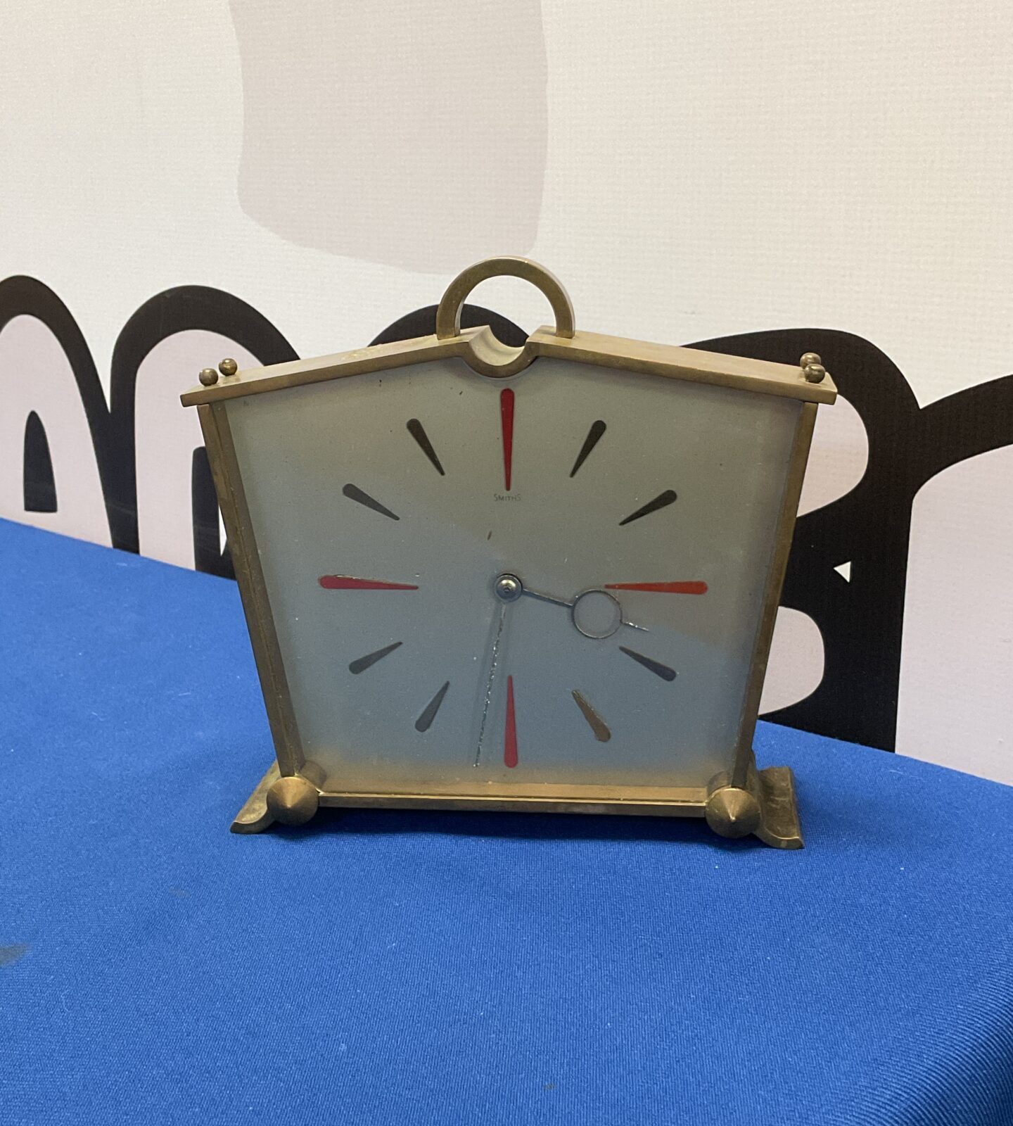 1930s art deco smiths brass mantle clock