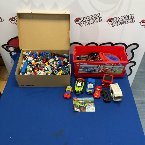 Two boxes of mixed lego inc sets, minifigures and others