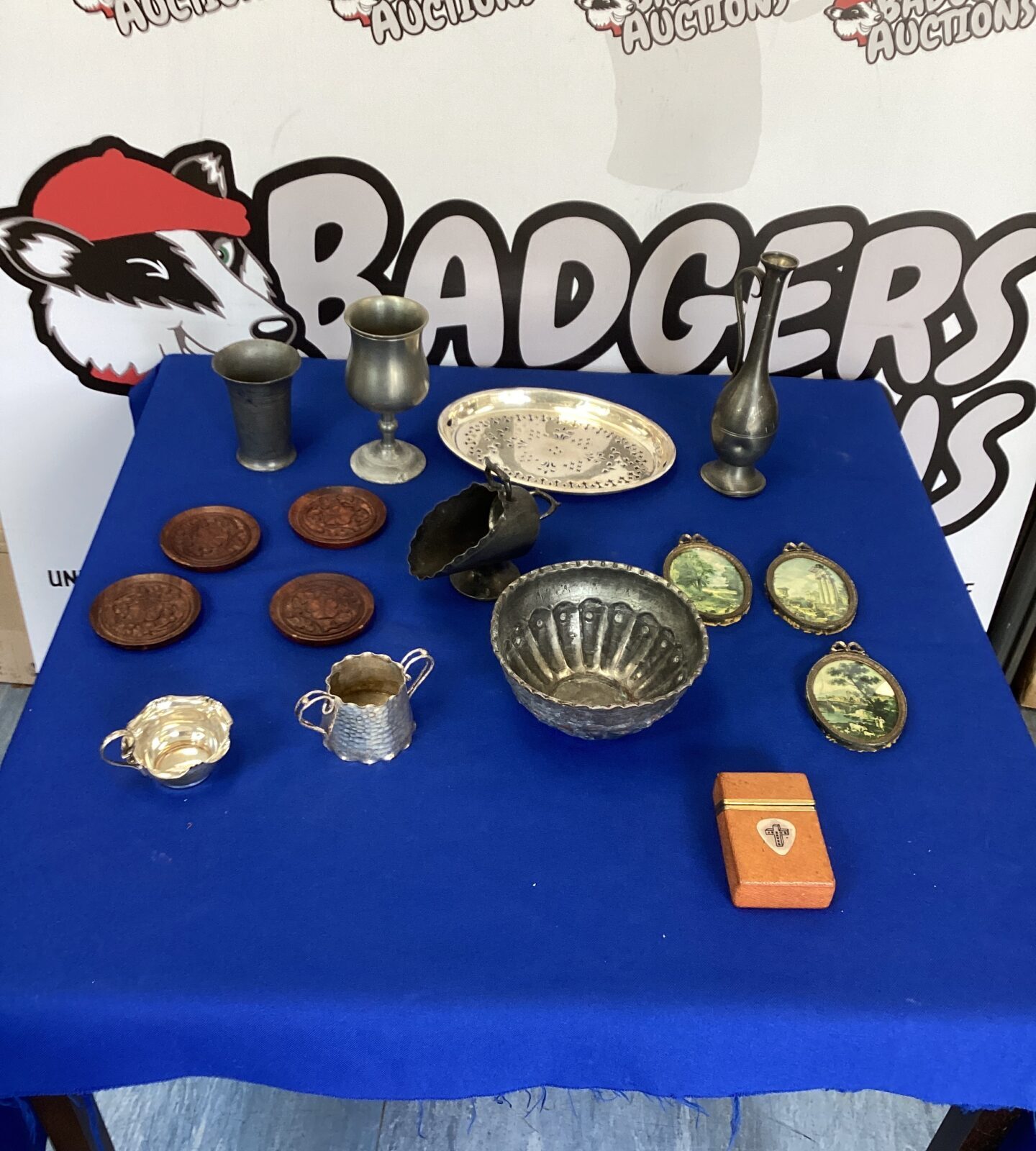 Selection of mixed items inc  vintage pewter bowl
