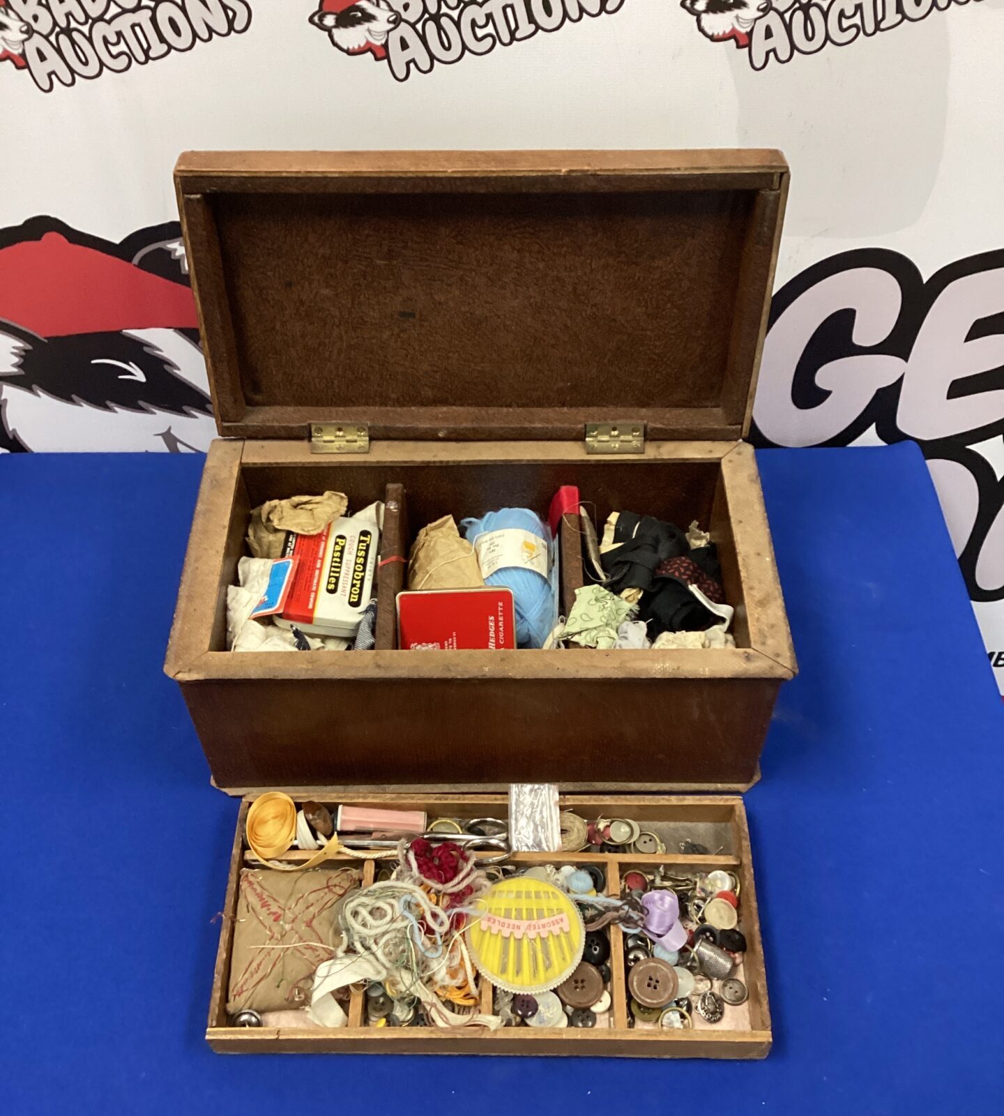 Vintage Sewing Box with Contents