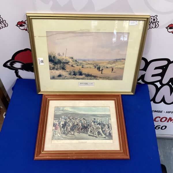 Two framed Golfing Prints inc Rye Links 1907