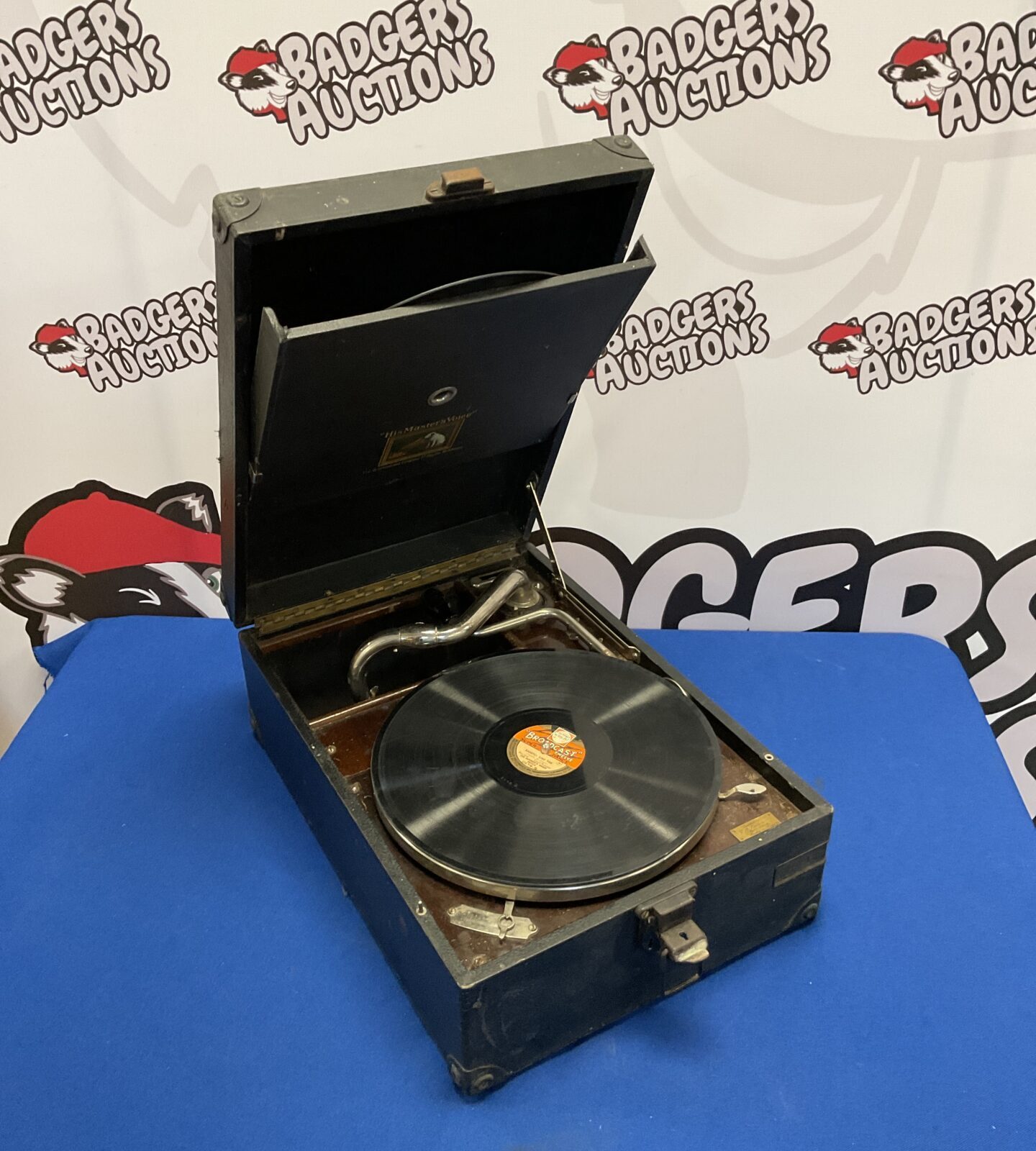 Vintage hmv his masters voice gramophone working