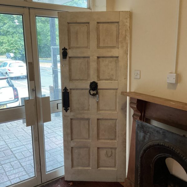 98cm x 75cm front door with lion head knocker & lock with keys