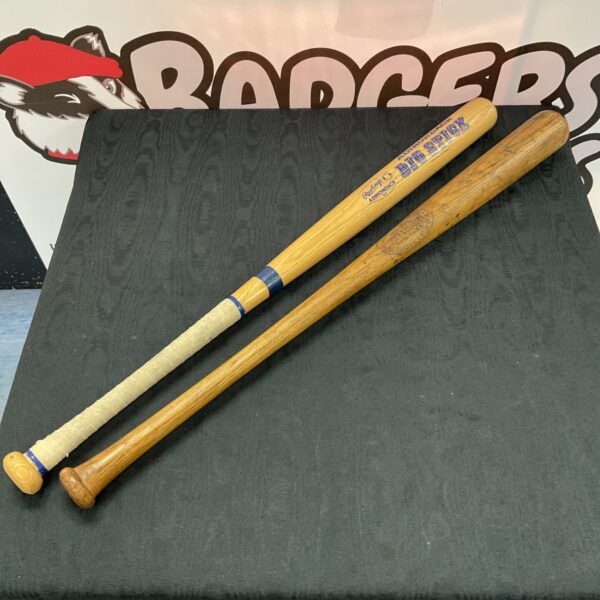 two base ball bats one 1930s Louisville slugger high wycombe baseball team 1939/40