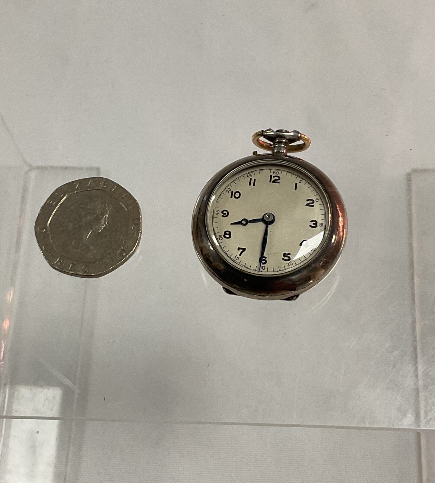 935 silver enamel ladies pocket watch spares or repair