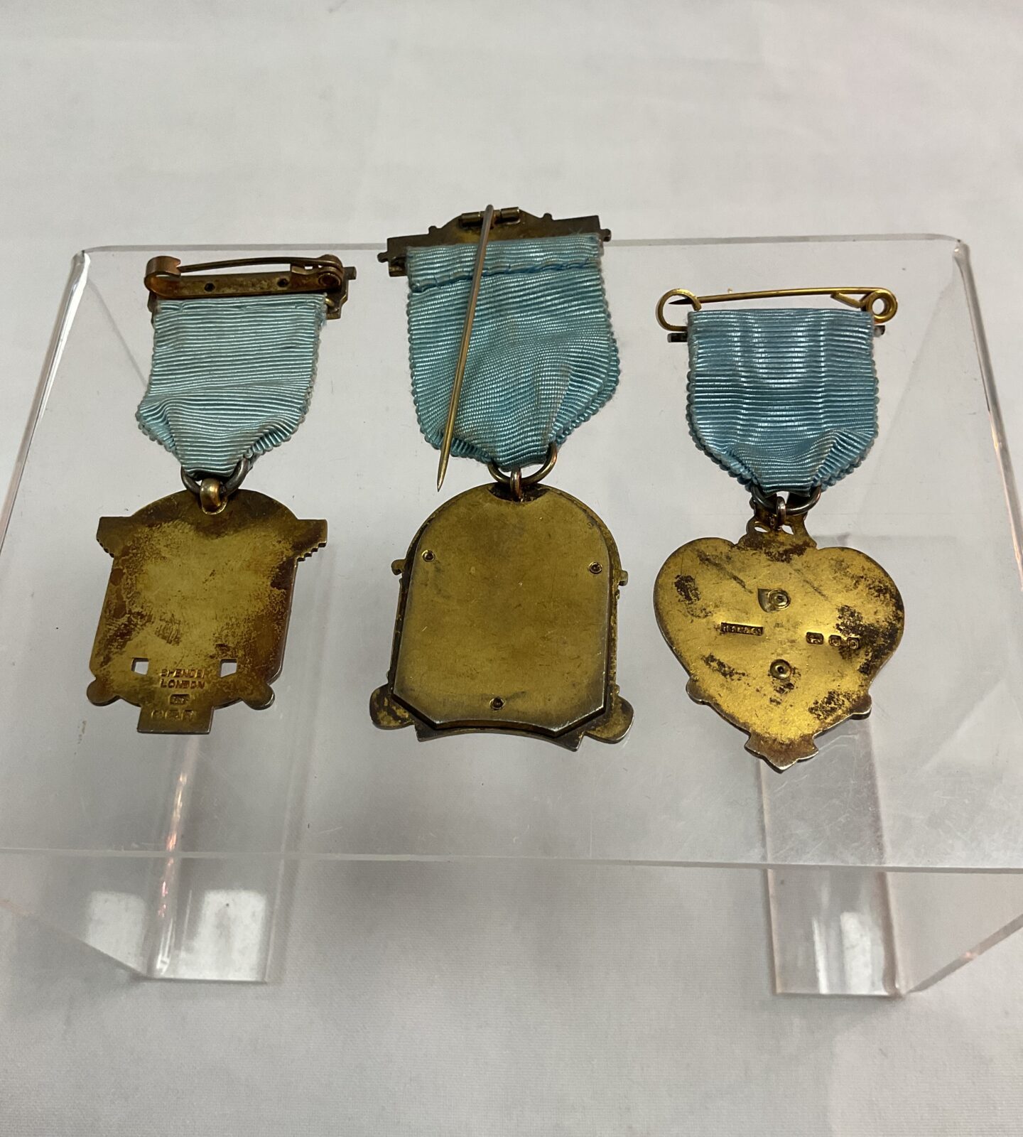 Three Masonic jewels two hallmarked silver steward and enamel founders jewel - Image 2