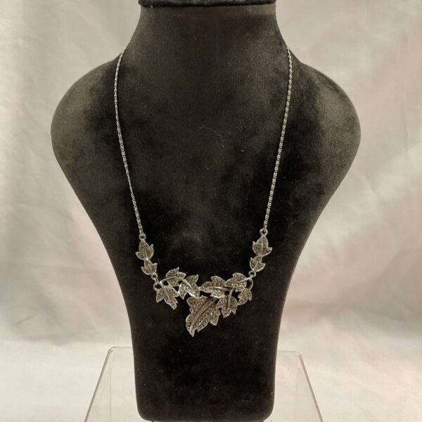 vintage marcasite leaf necklace