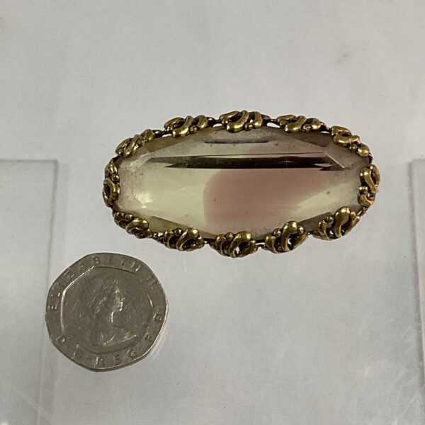 vintage decorative smoky quartz brooch circa 1900