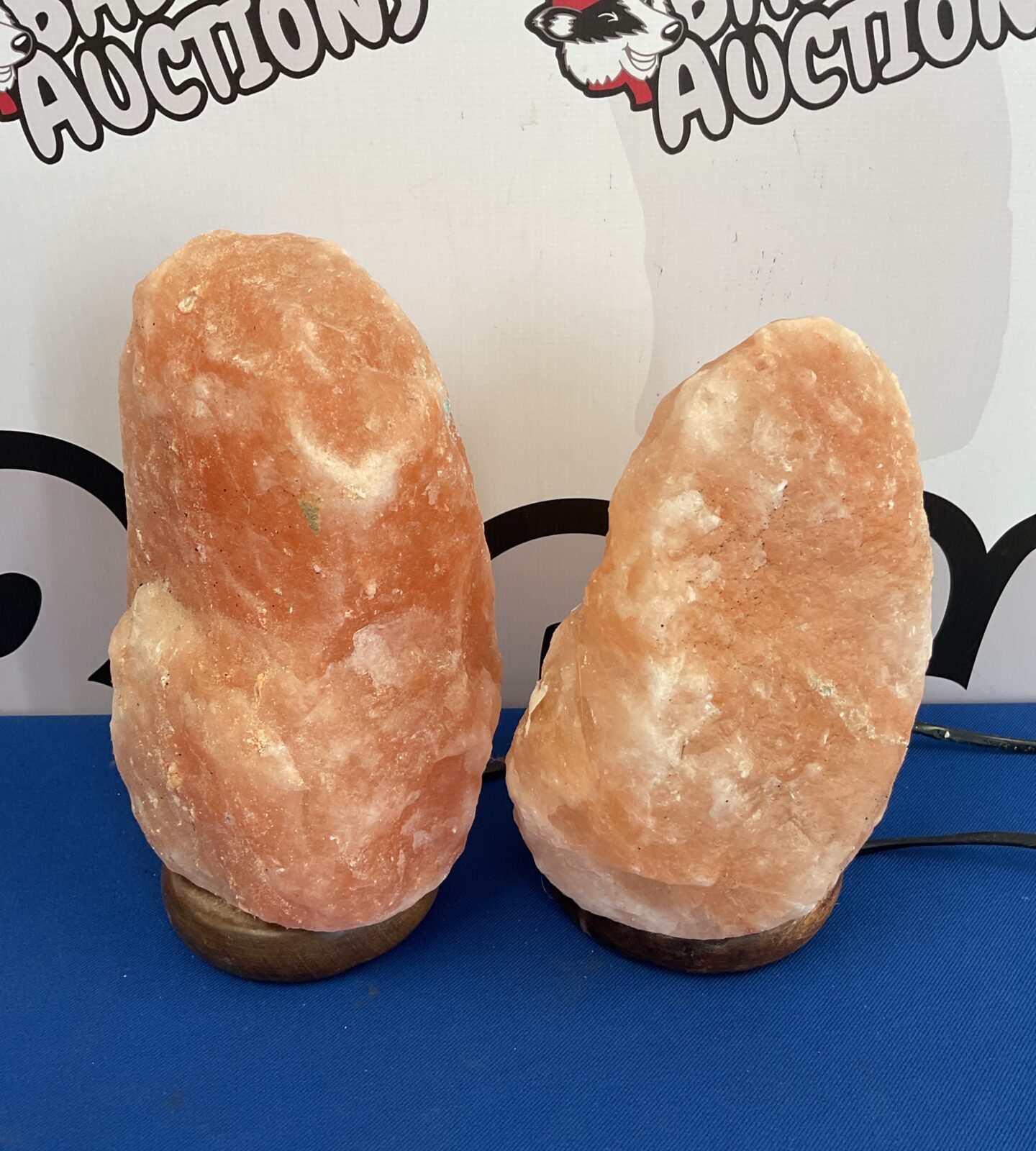 Two Himalayan salt rock lamps