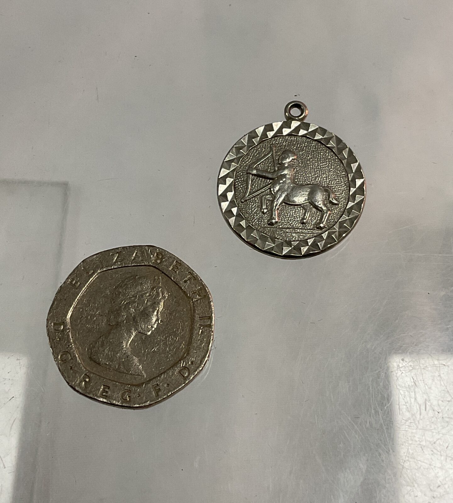 silver sagitarius pendant