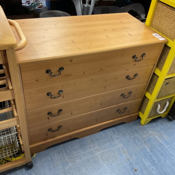 Four drawer pine chest of drawers