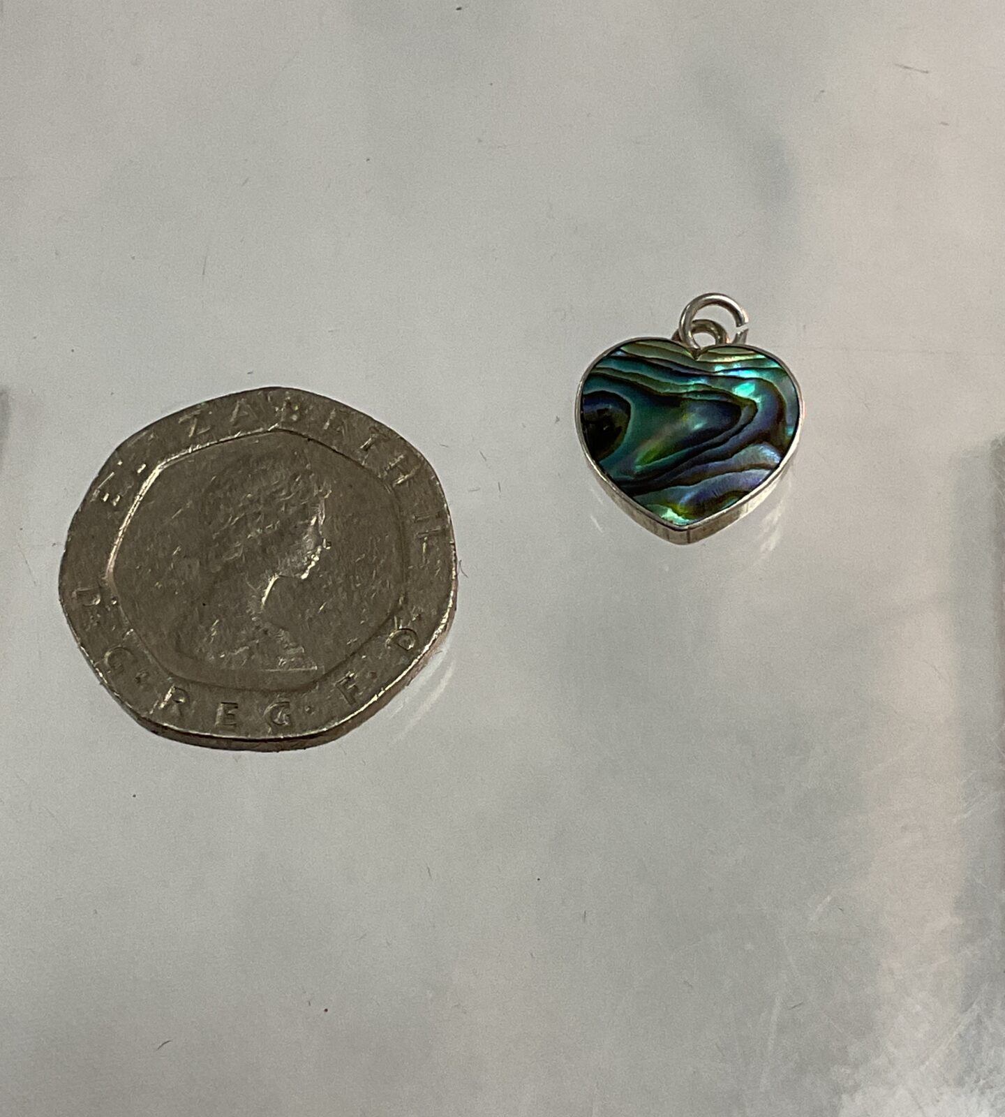 silver abalone pendant