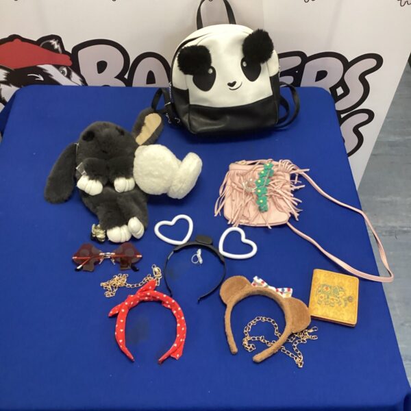 Kids panda rucksack with head bands, glasses f purse