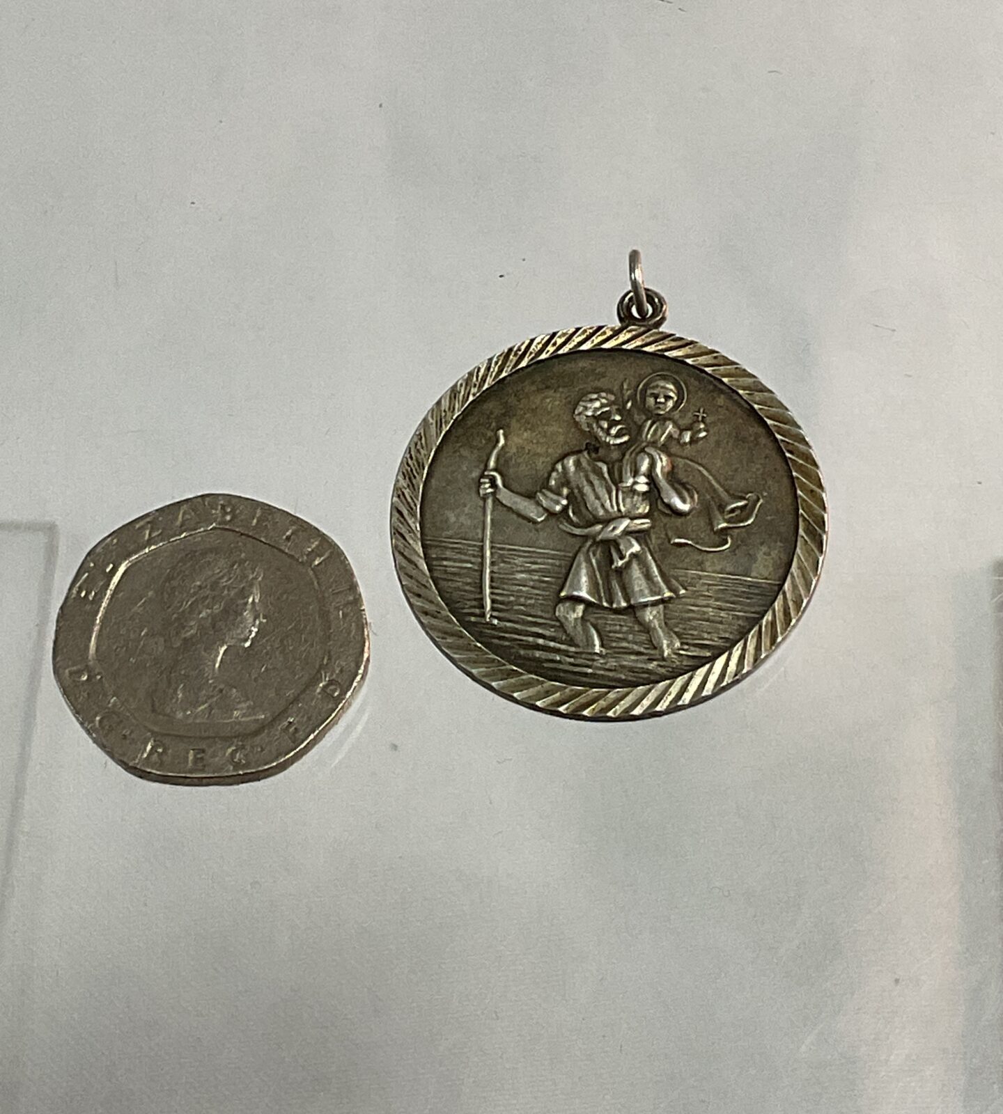 silver st christopher pendant