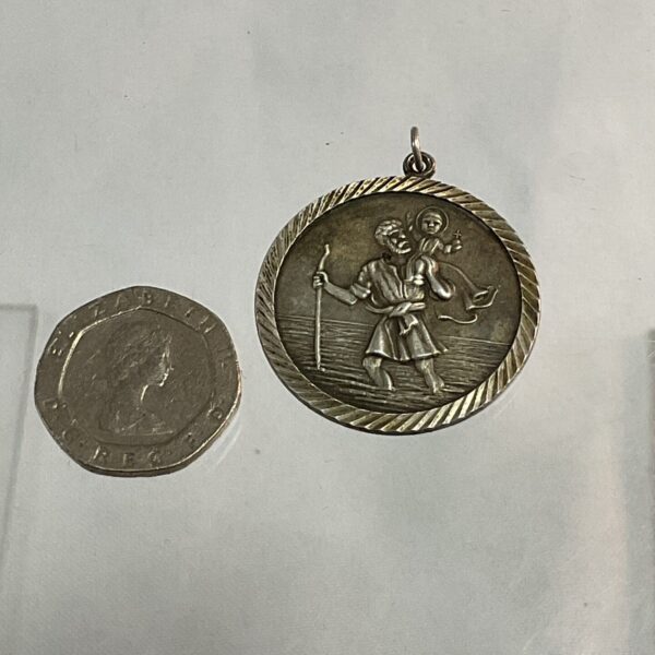silver st christopher pendant