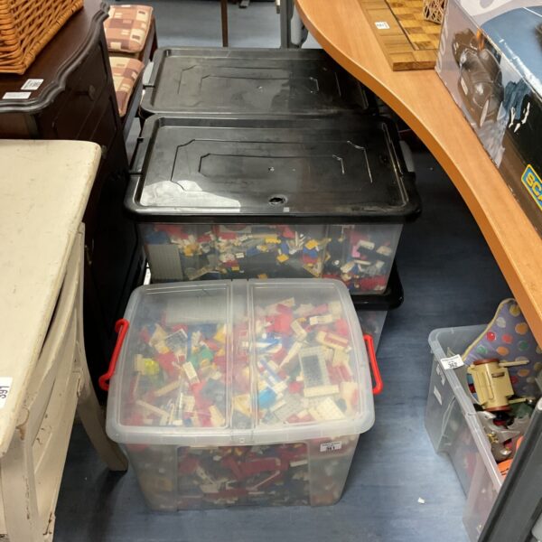 Five large boxes of mixed lego