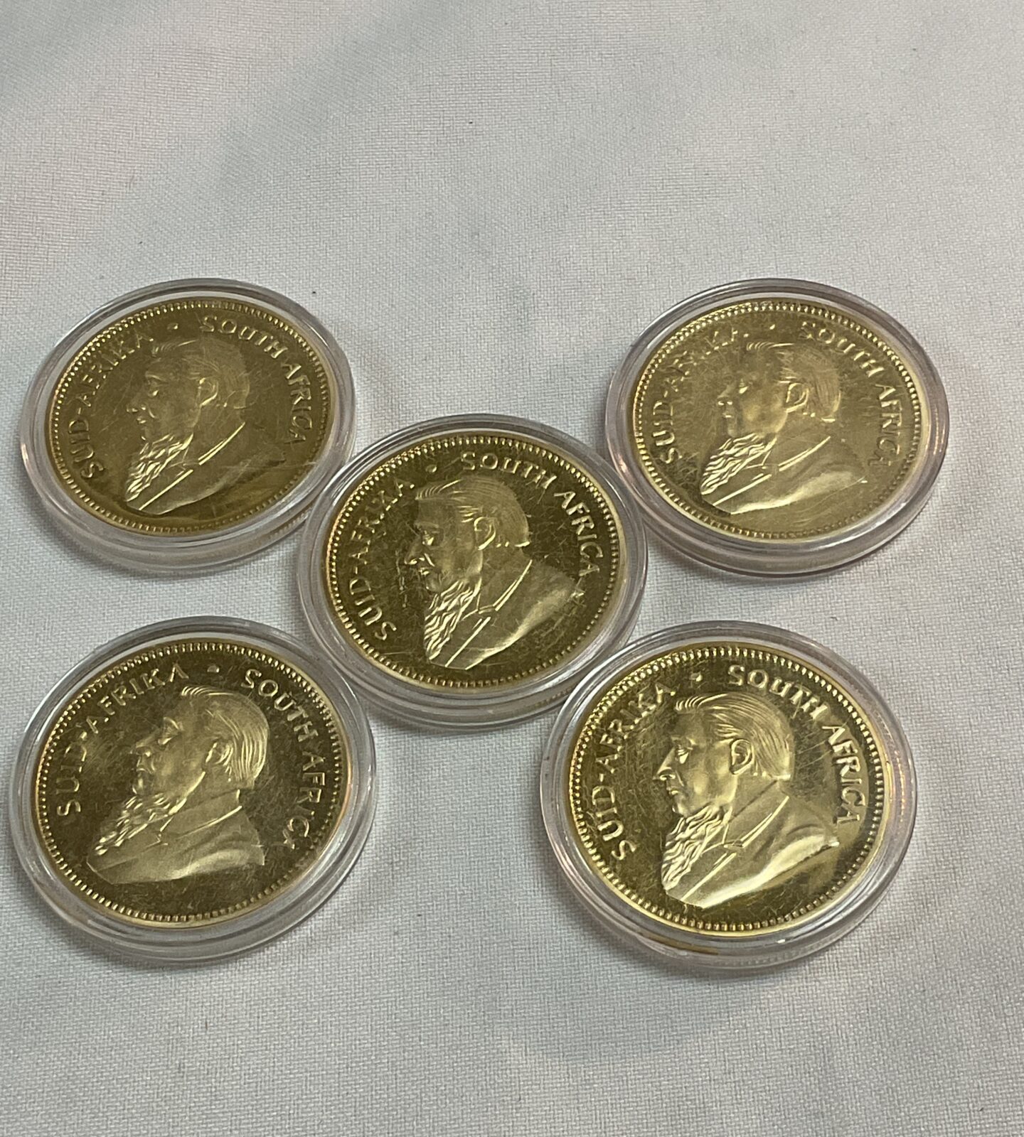 Five replica commemorative krugerands - Image 2