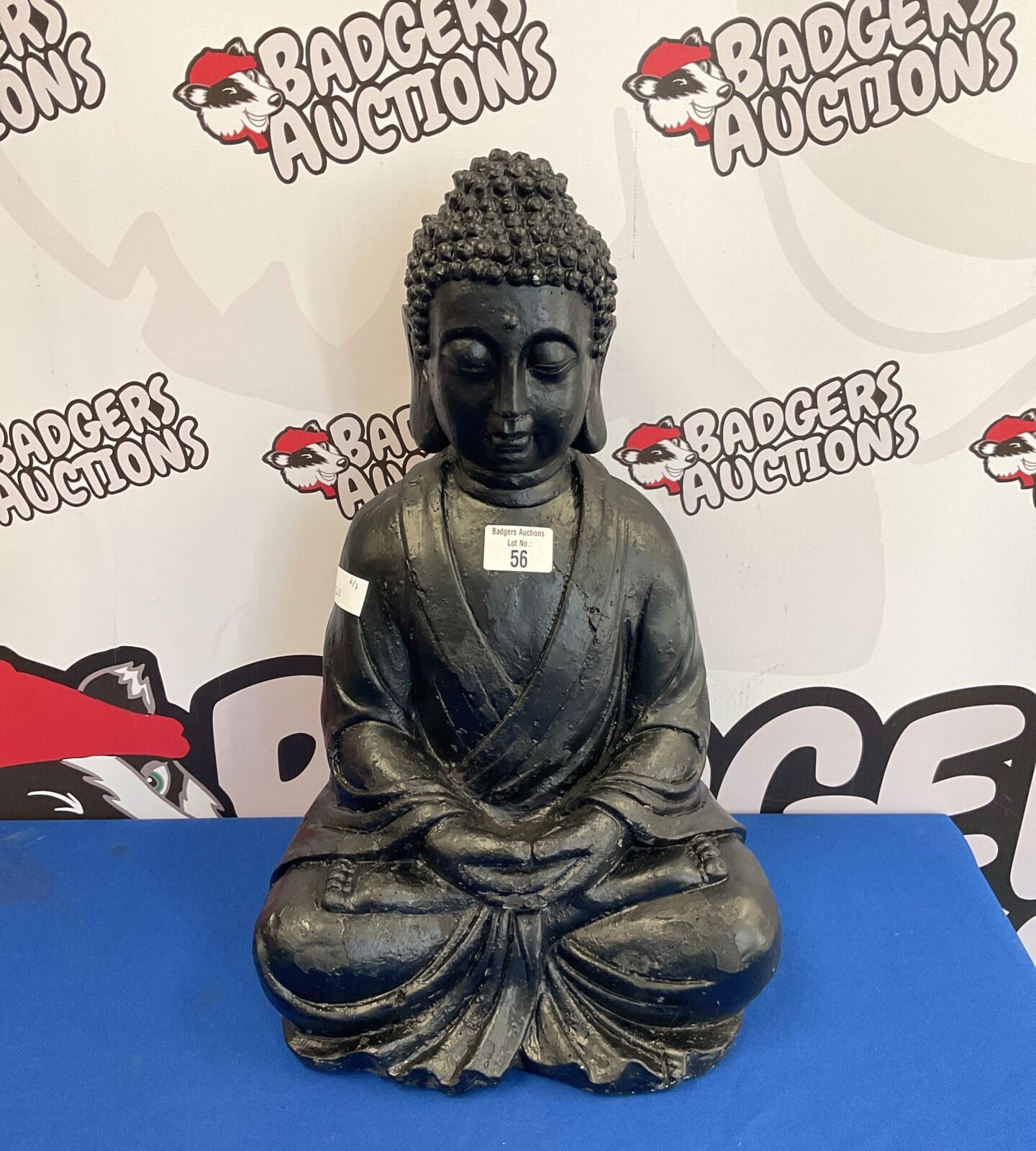 19” tall fibreglass Buddha statue