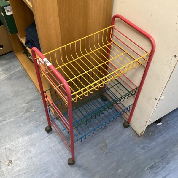 Small three tier wire racking trolley