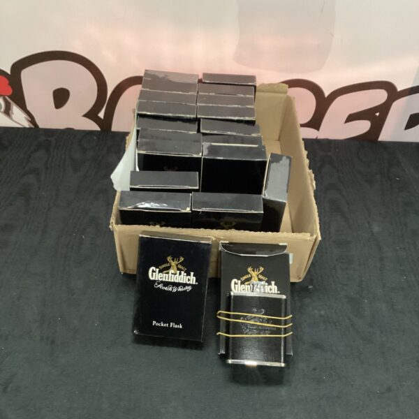 Box of Glenfiddich Hip Flasks