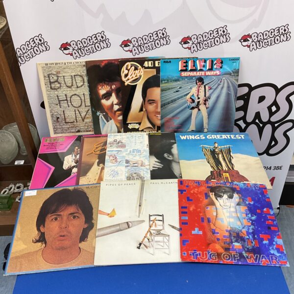 Selection if 12” vinyl records including elvis & paul mcartney